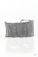 GUN METAL WIRE WRAP AIRY FRAME CUFF BRACELET