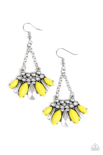 Paparazzi Earrings - Terra Tribe - Yellow